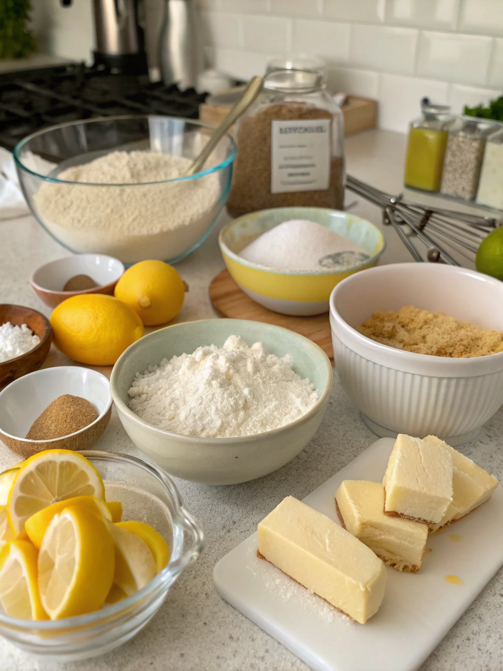 lemon coconut bars preparing steps