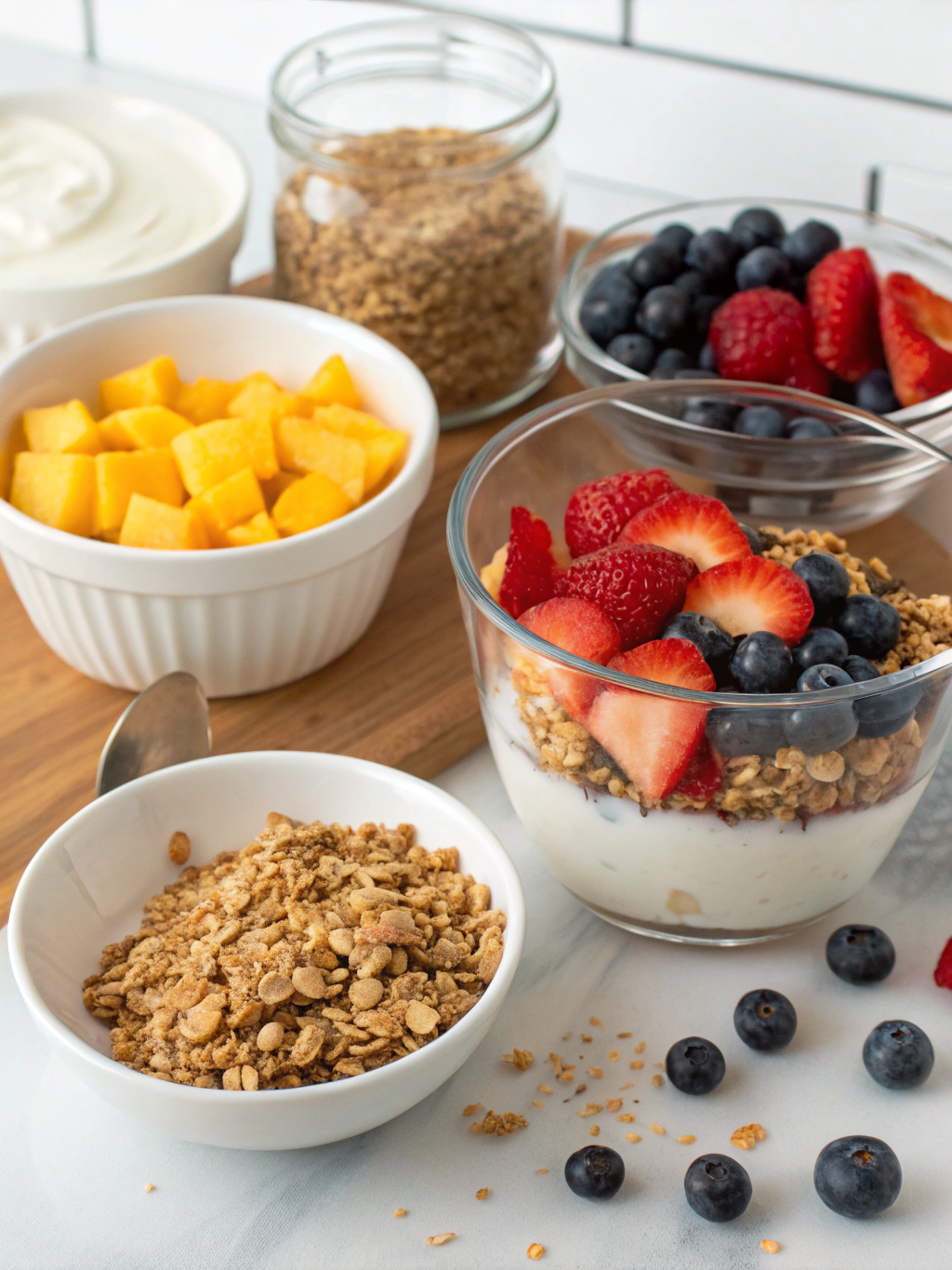 GF yogurt parfait preparing steps