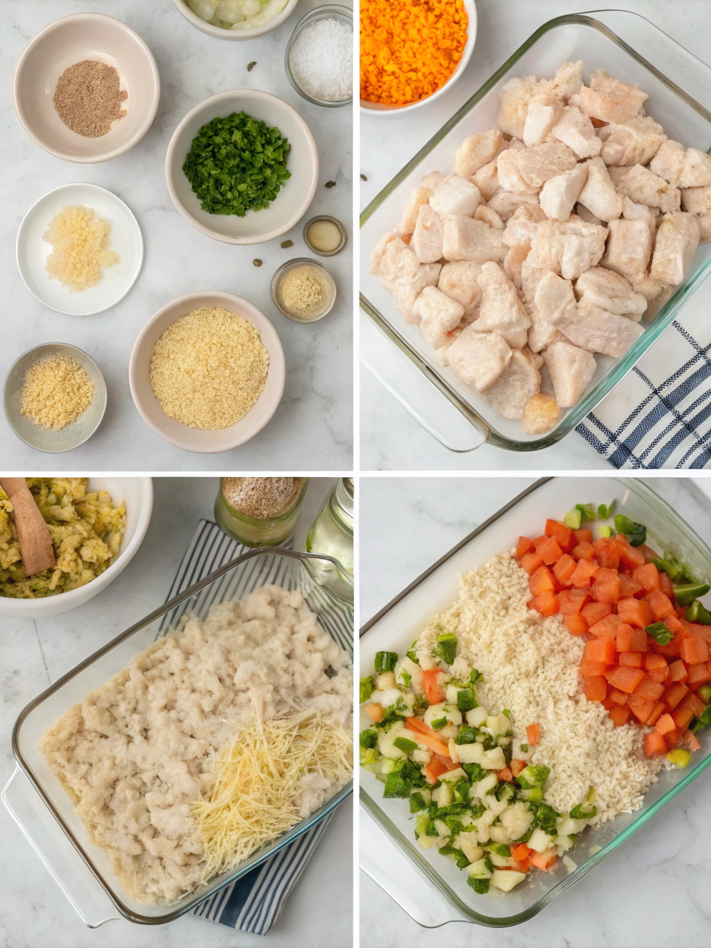 gluten-free chicken rice casserole preparing steps