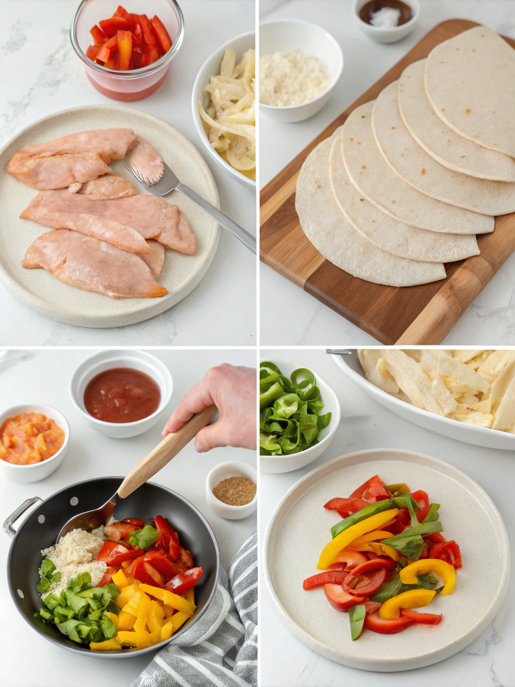 gluten-free chicken fajitas preparing steps