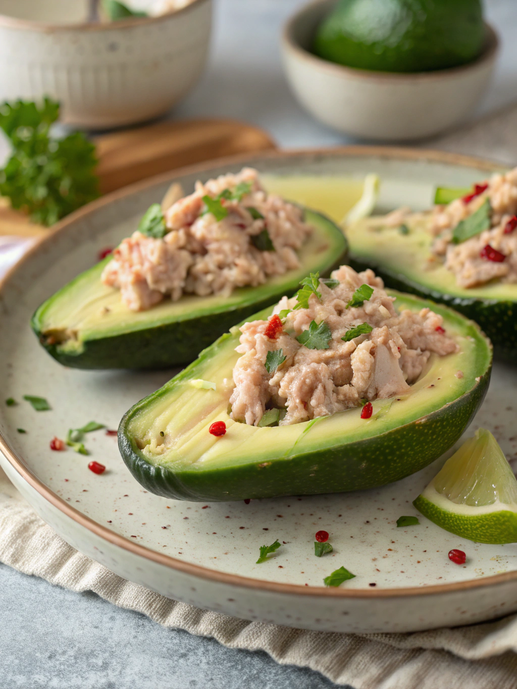 tuna stuffed avocado gluten-free ingredients