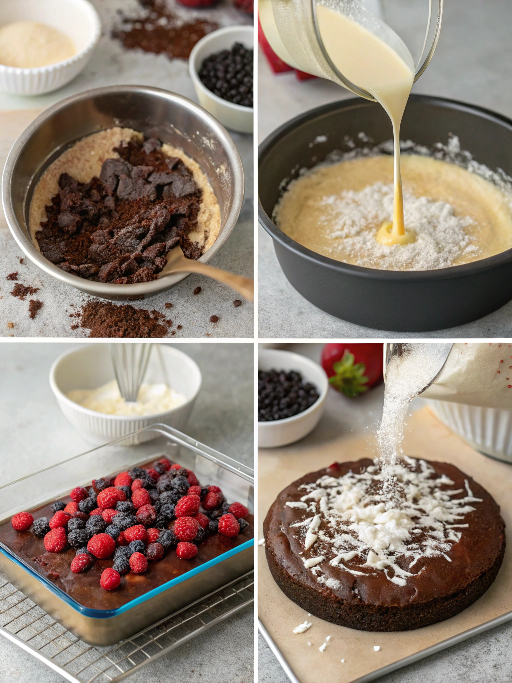 coconut flour chocolate cake preparing steps