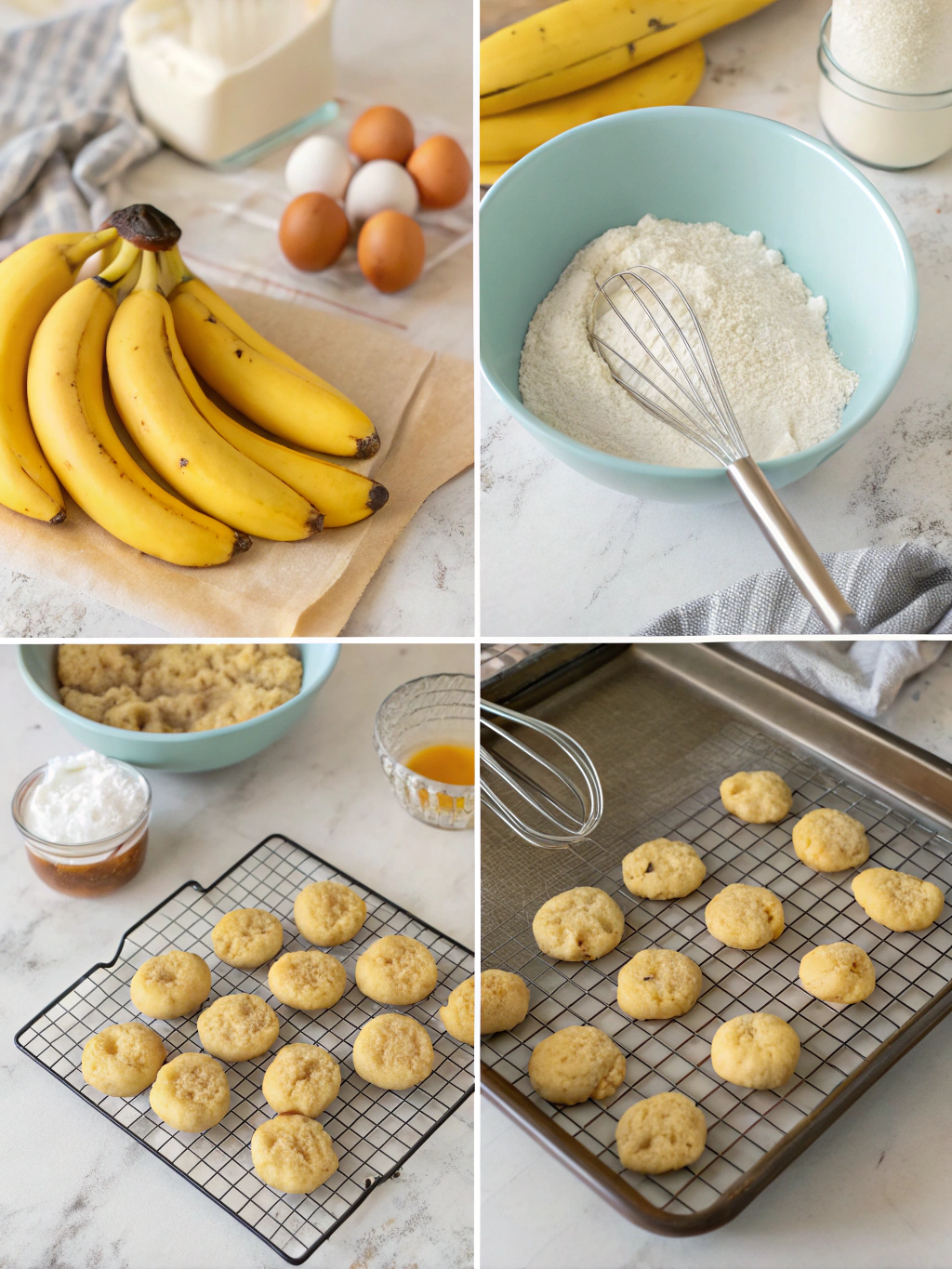 gluten-free banana cookies preparing steps