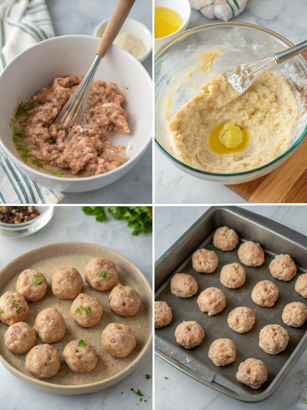 gluten-free turkey meatballs preparing steps