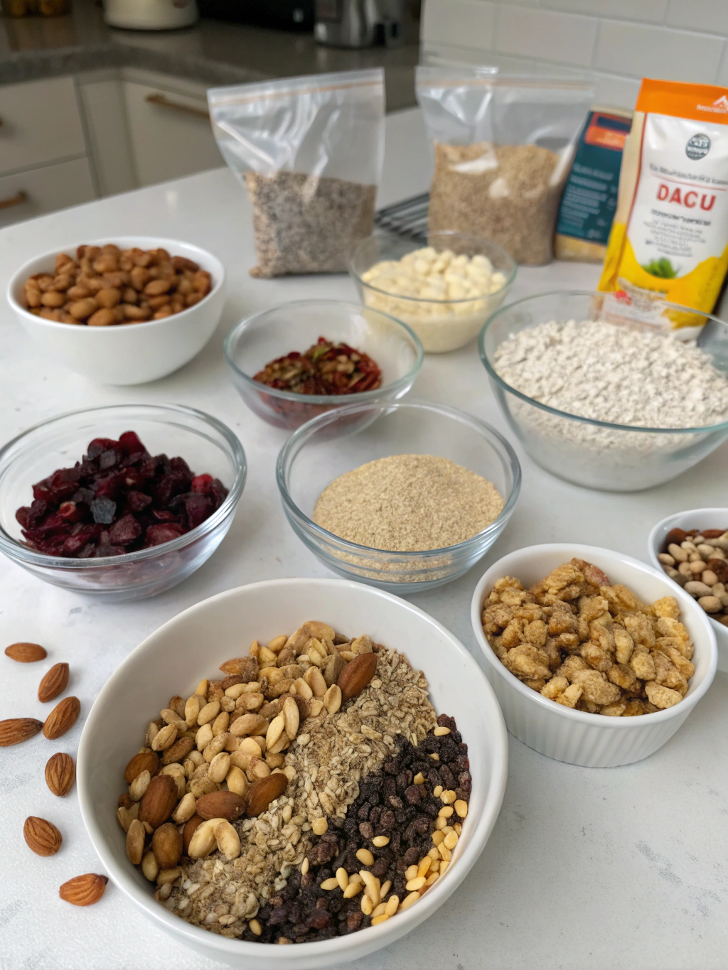 gluten-free trail mix preparing steps