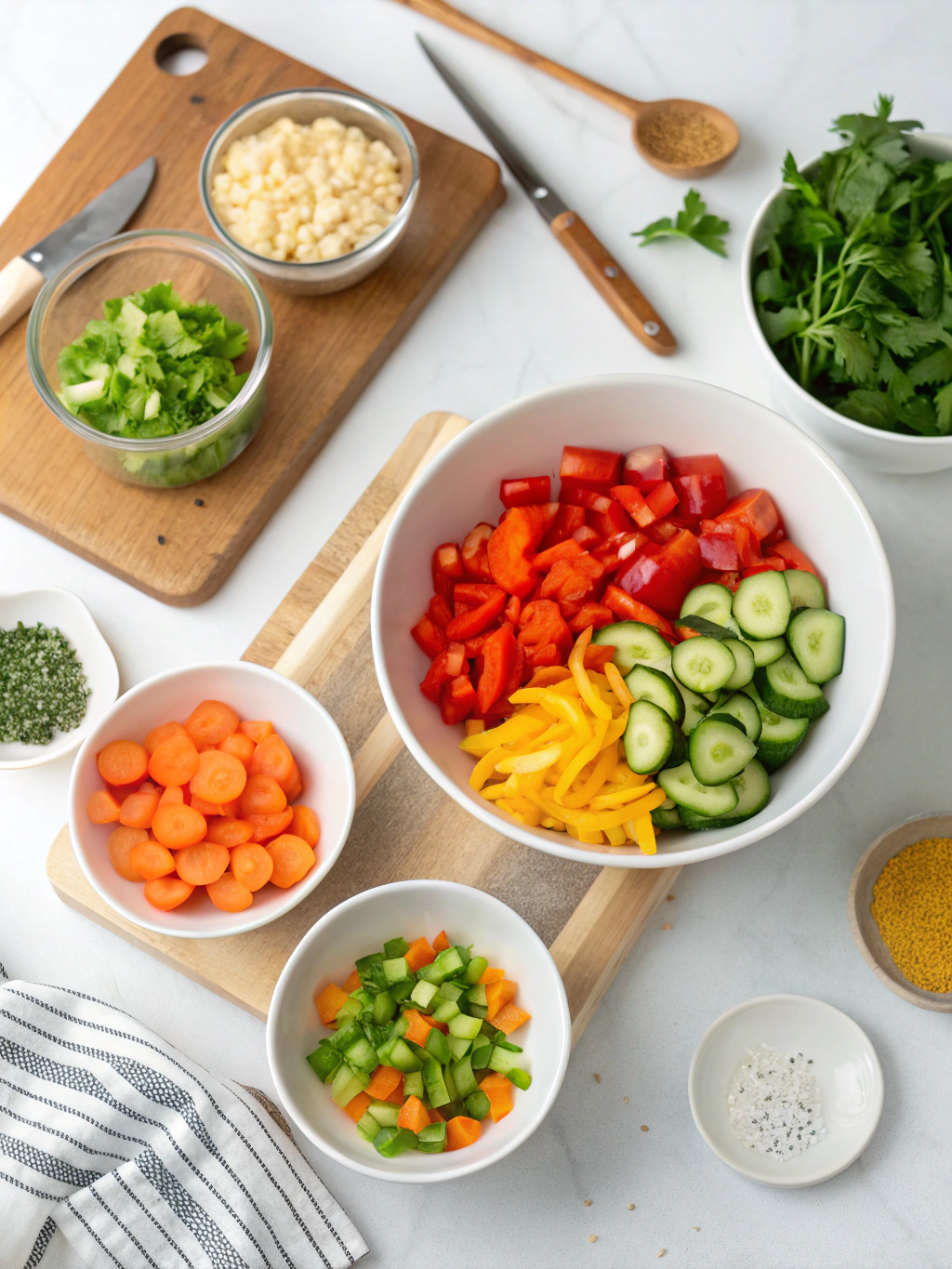 gluten-free veggie bowl preparing steps