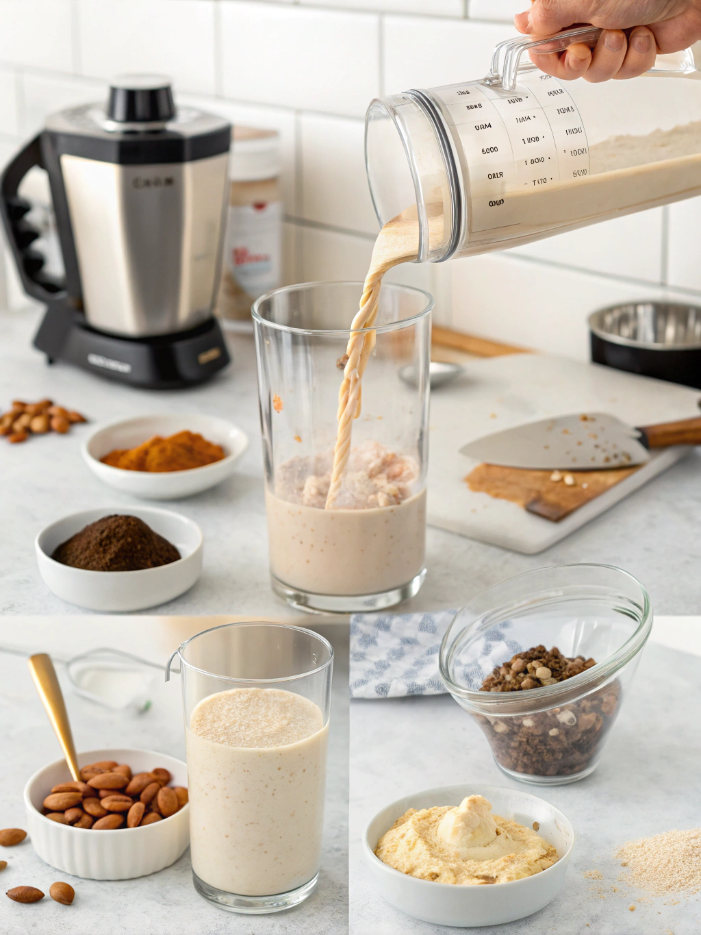 gluten-free protein shake preparing steps