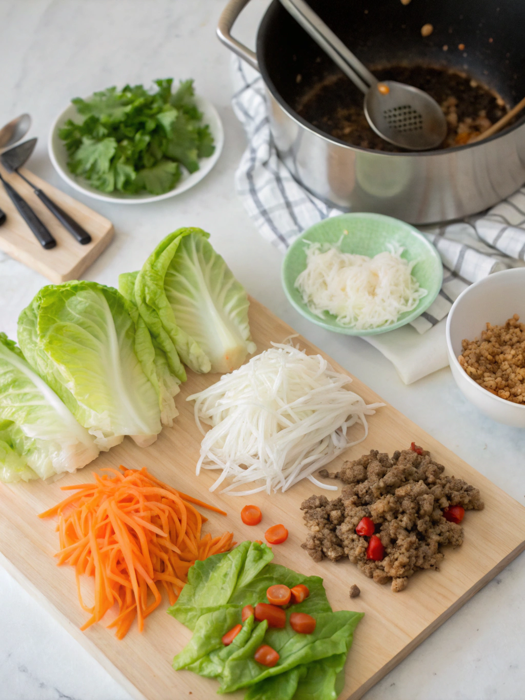 asian lettuce wraps gluten-free preparing steps