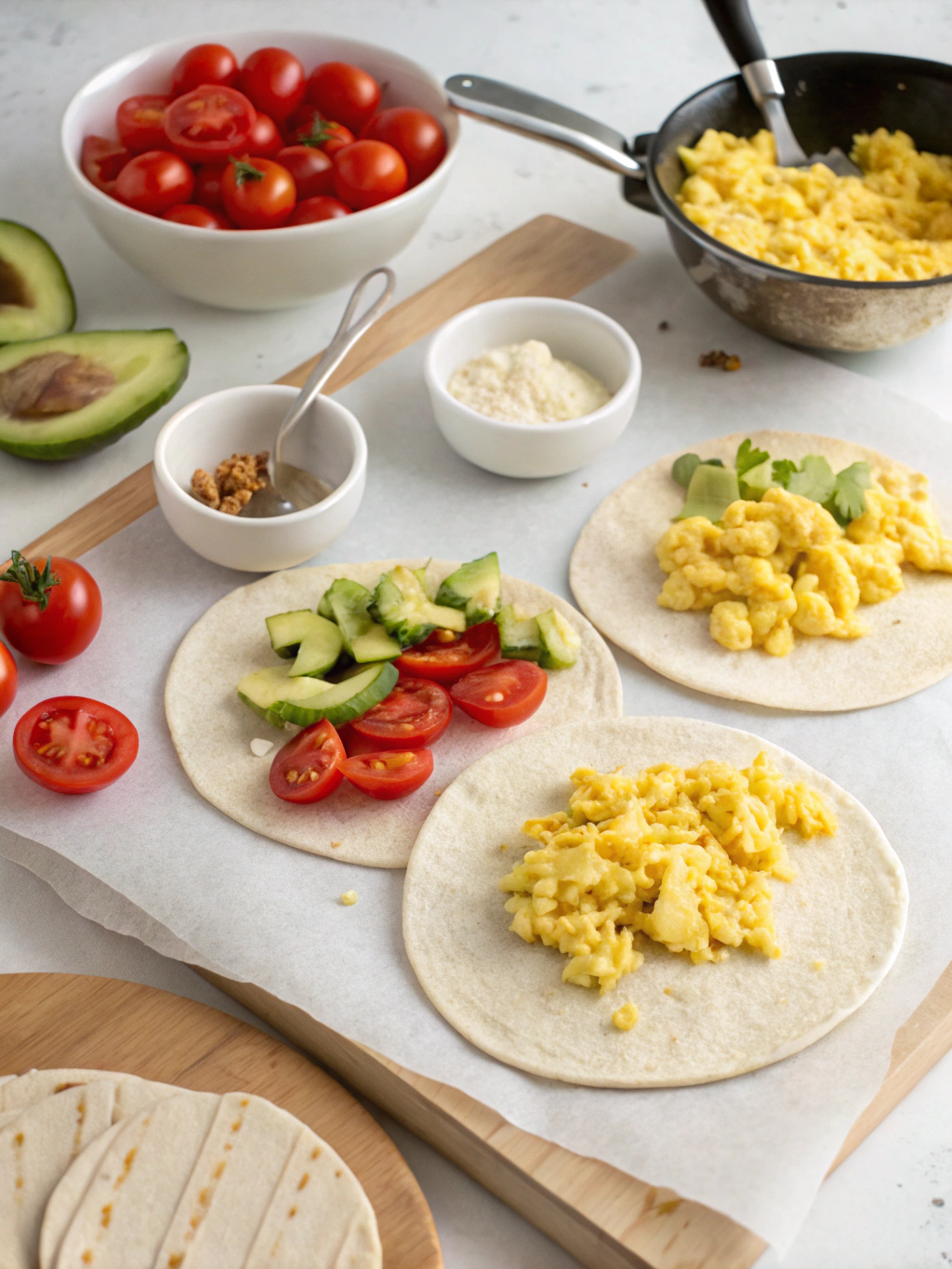 gluten-free breakfast tacos preparing steps