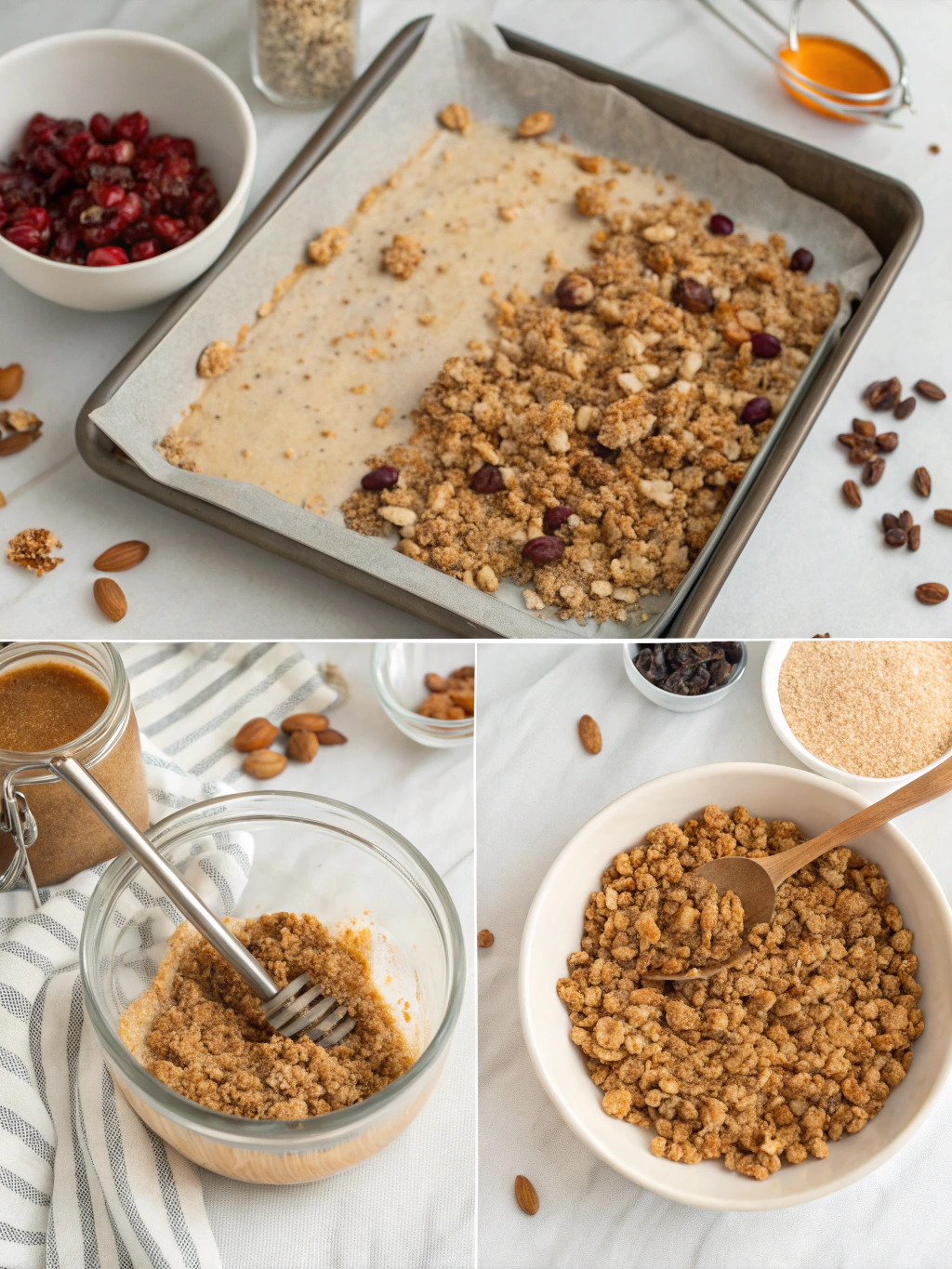 gluten-free granola preparing steps