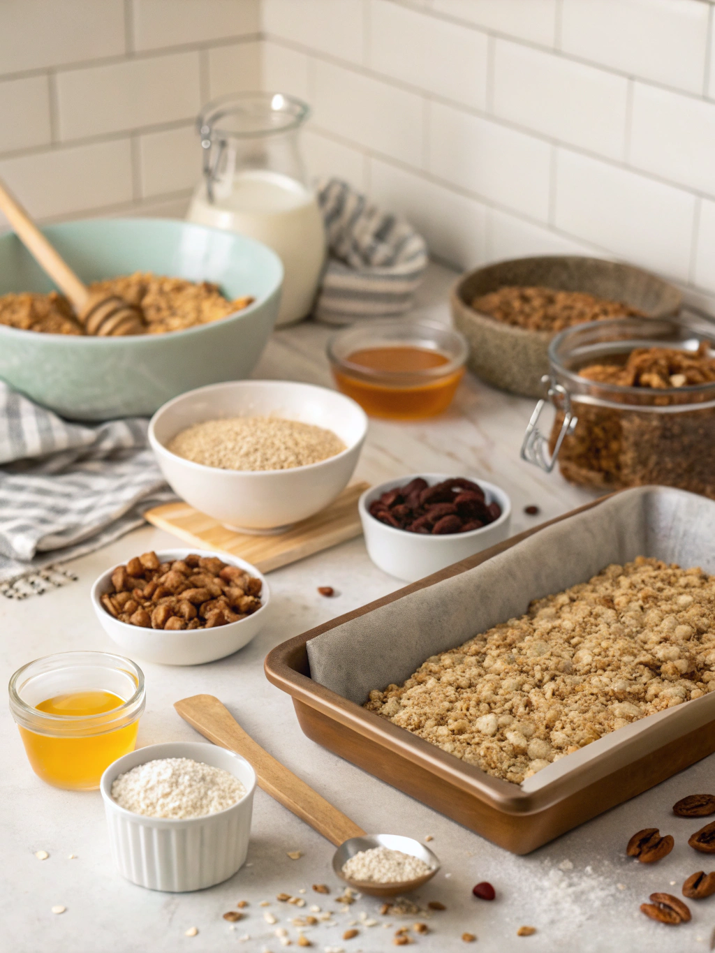 gluten-free granola bars preparing steps