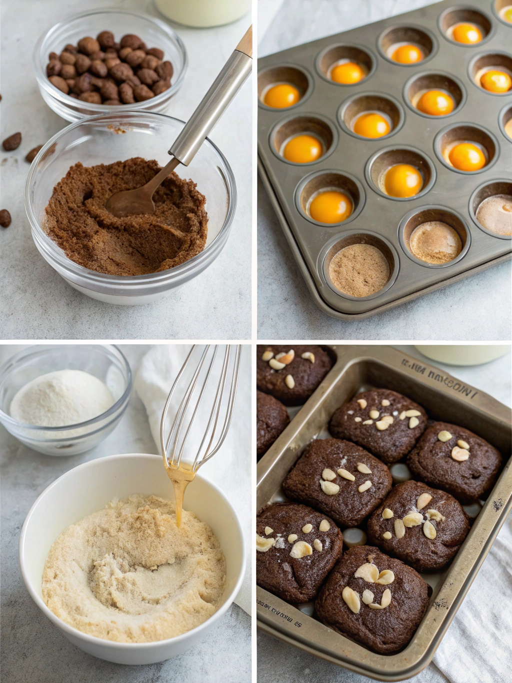 almond flour brownies preparing steps