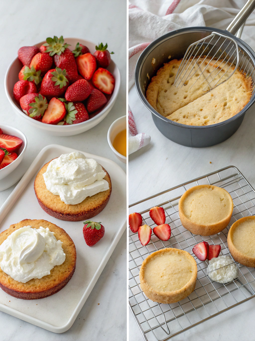 gluten-free strawberry shortcake preparing steps