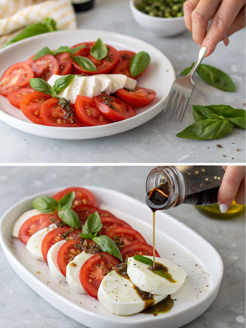 gluten-free caprese salad preparing steps