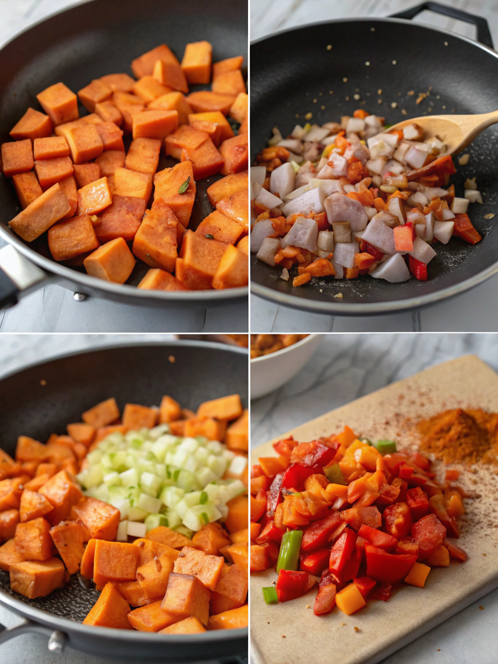 sweet potato breakfast hash preparing steps