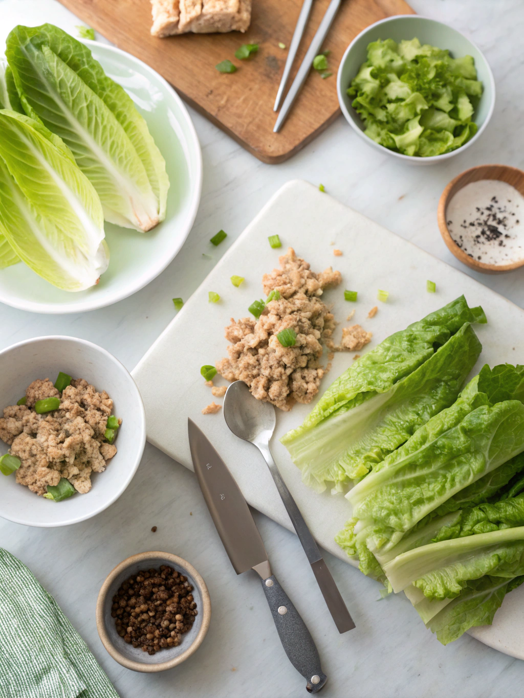 gluten-free tuna lettuce wraps preparing steps