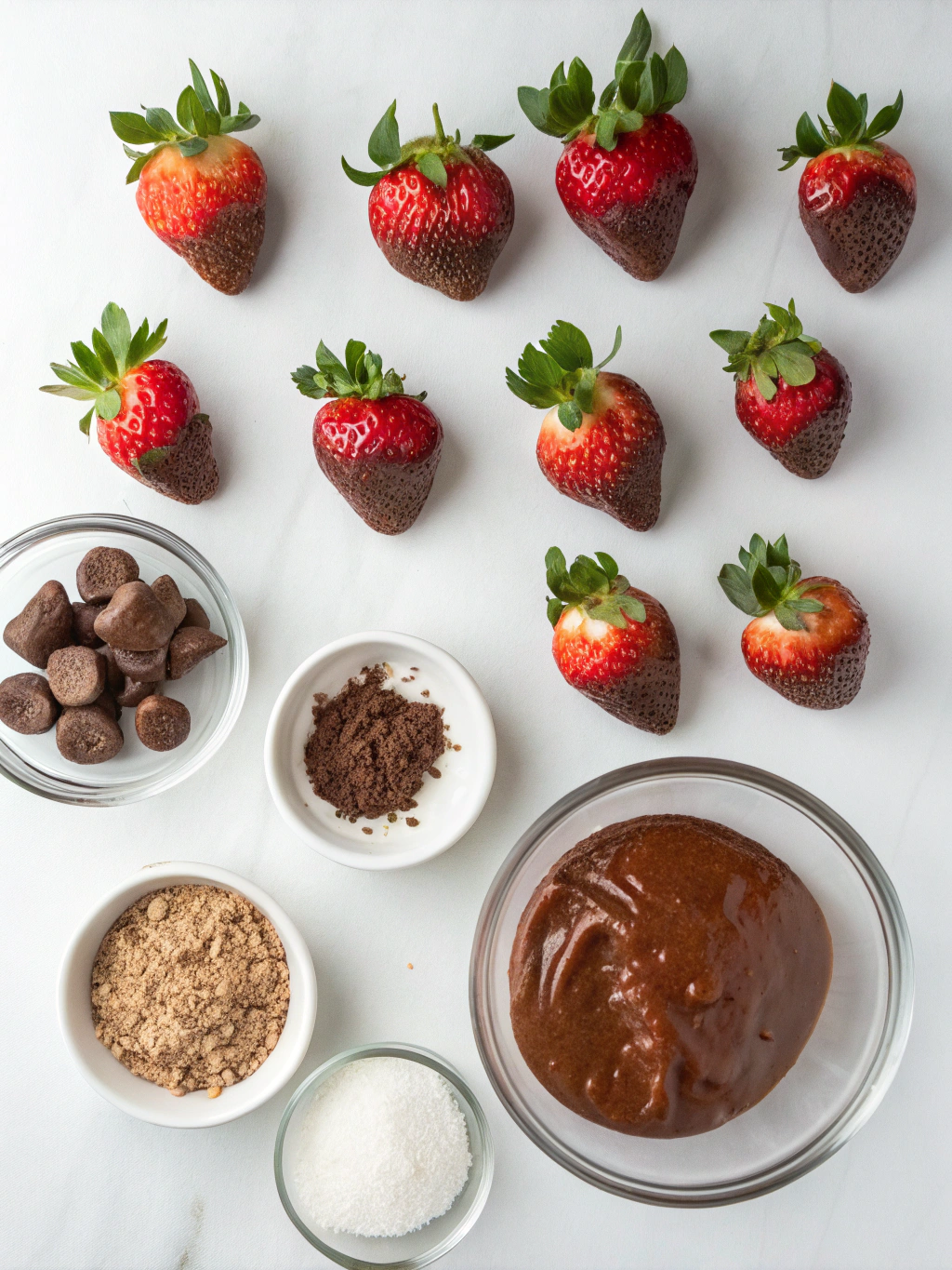 gluten-free chocolate strawberries preparing steps