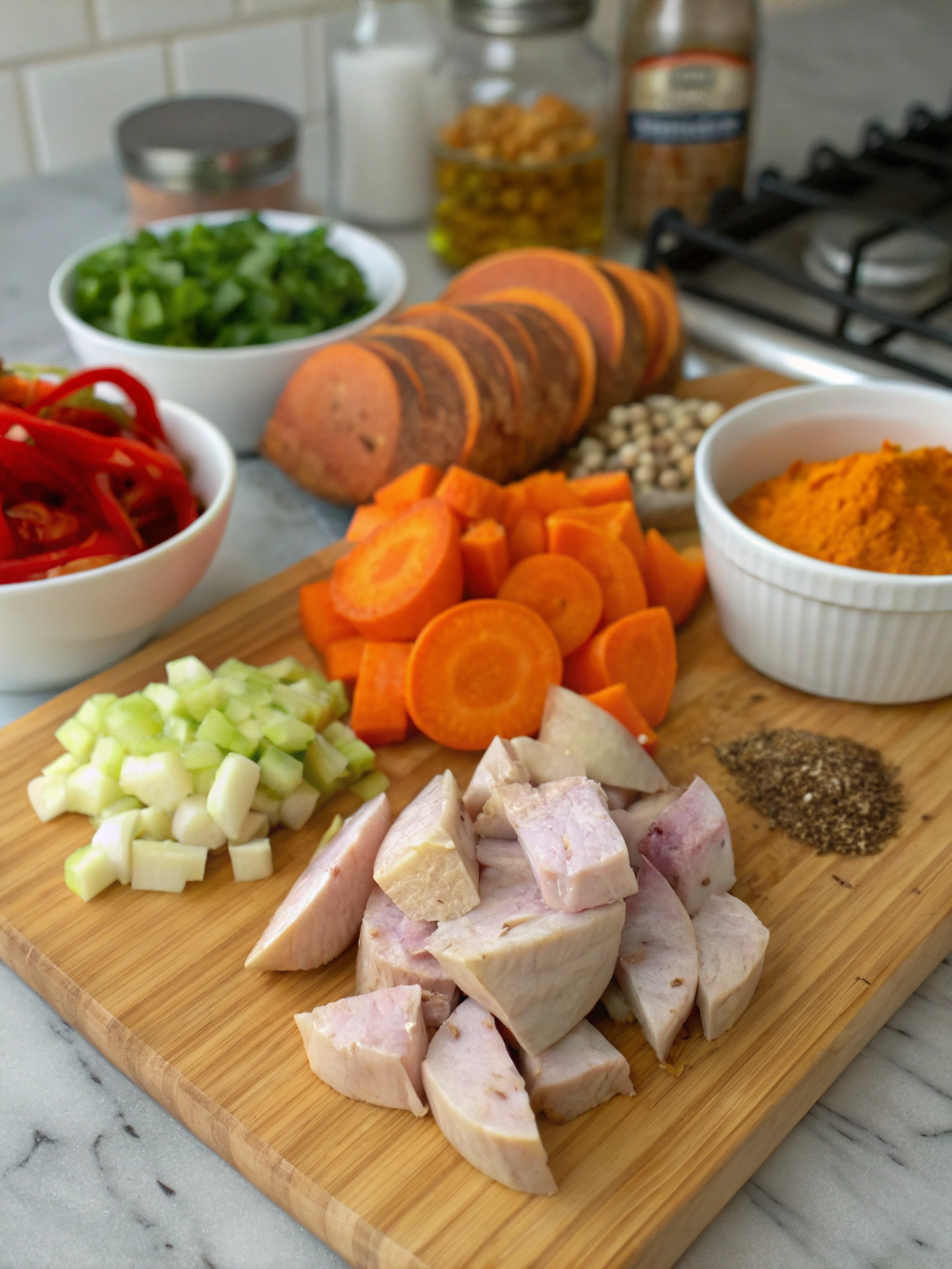 gluten-free Sweet Potato & Turkey Skillet ingredients