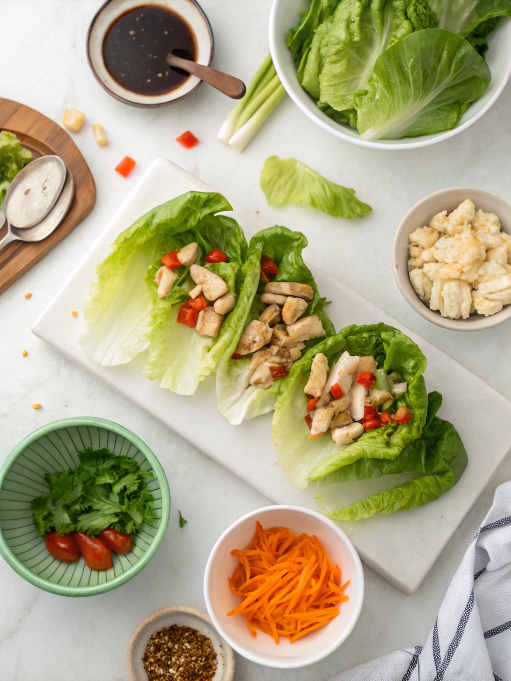 gluten-free lettuce wraps preparing steps