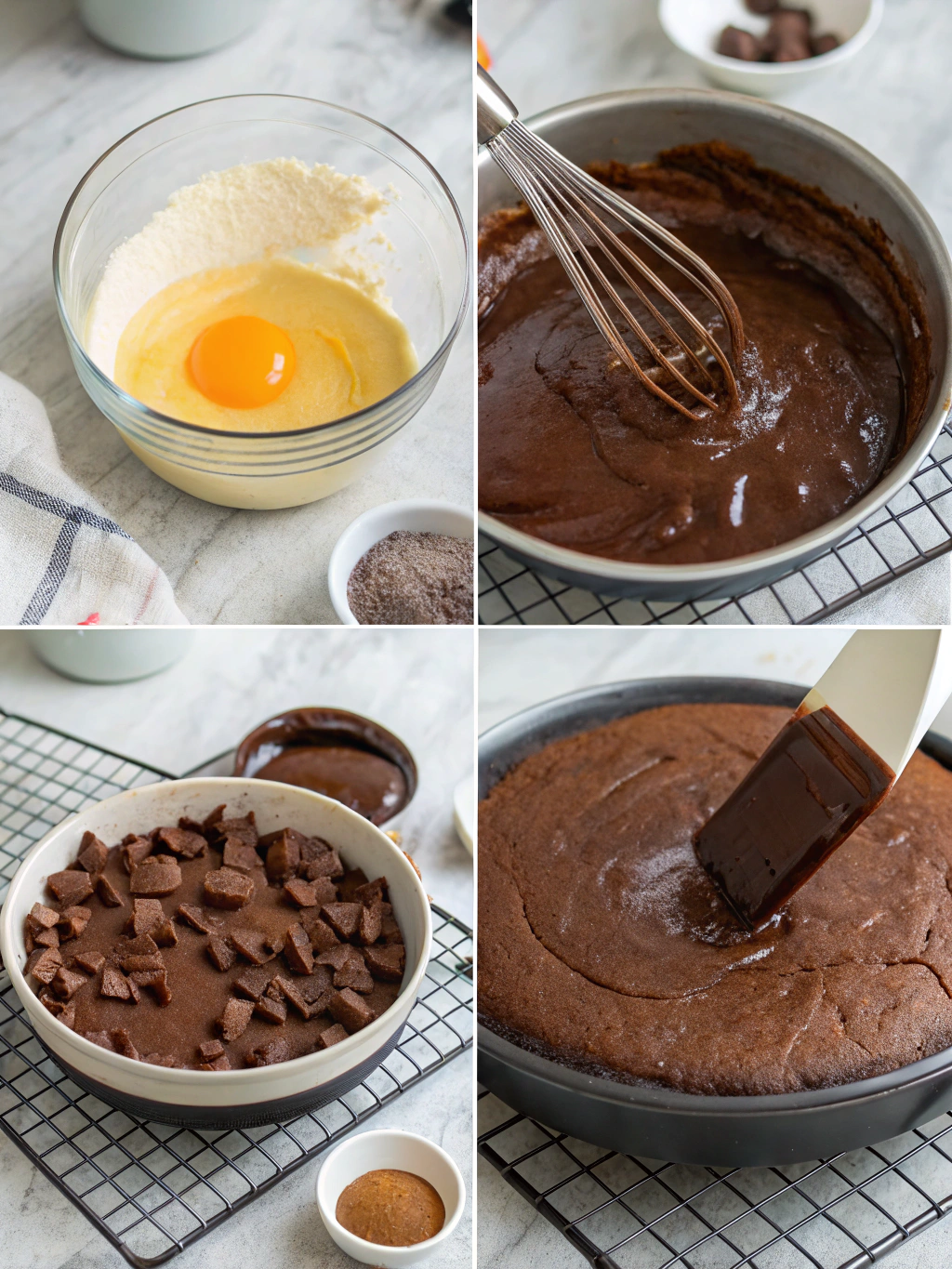 flourless chocolate cake preparing steps