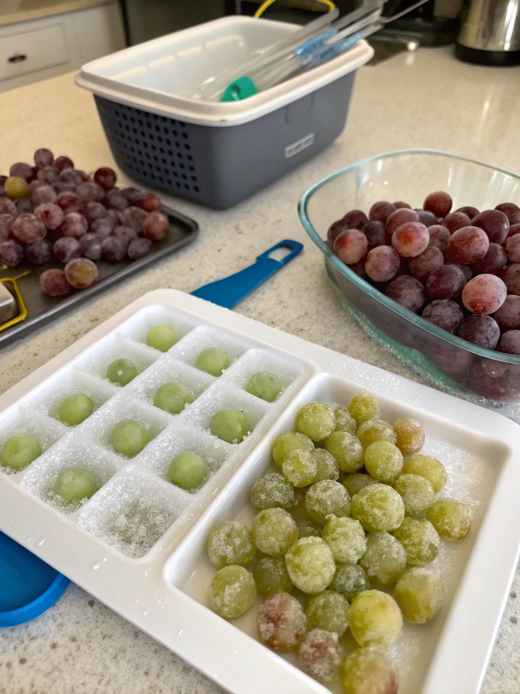 gluten-free frozen grapes preparing steps