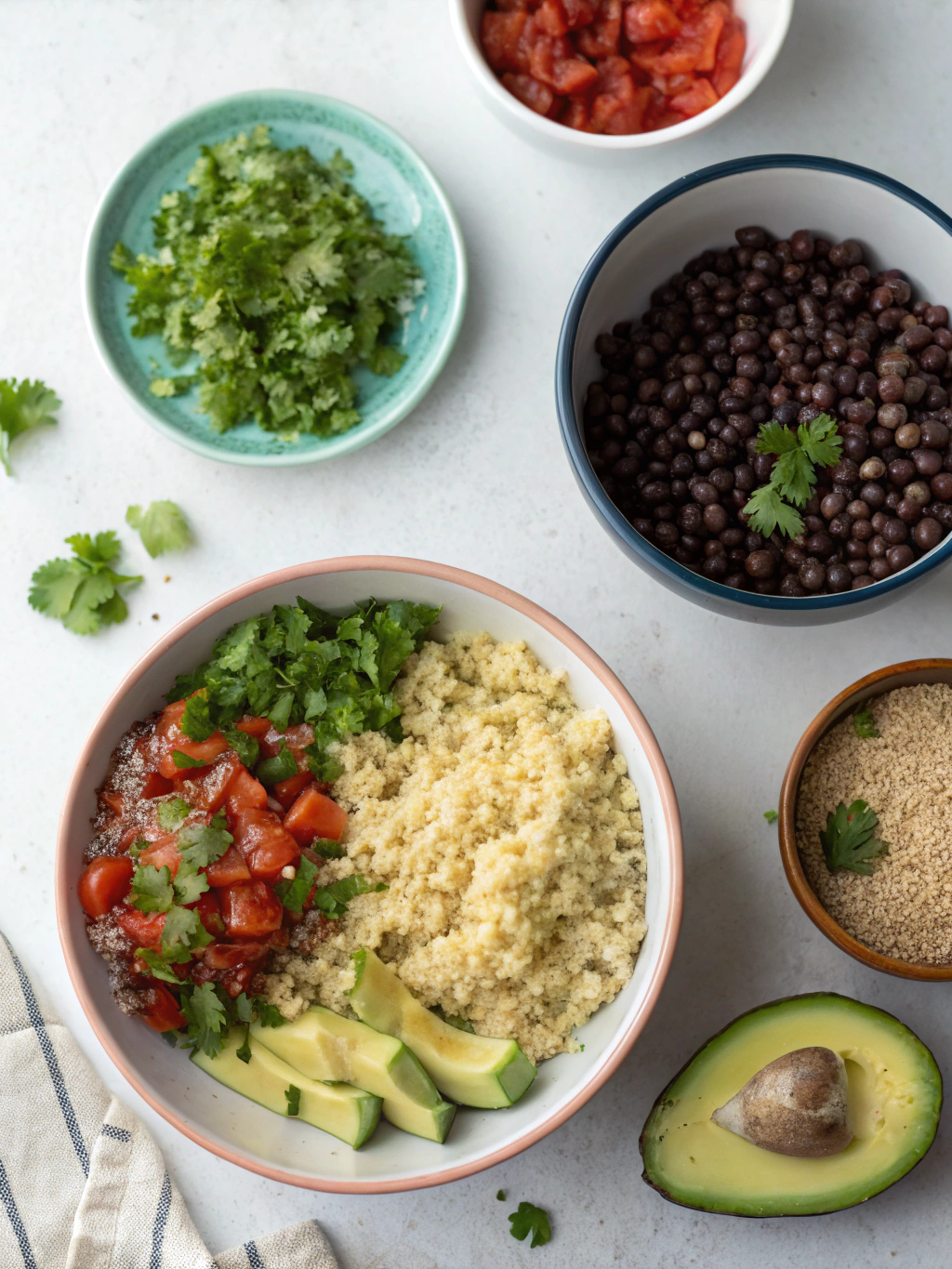 quinoa black bean bowl gluten-free preparing steps