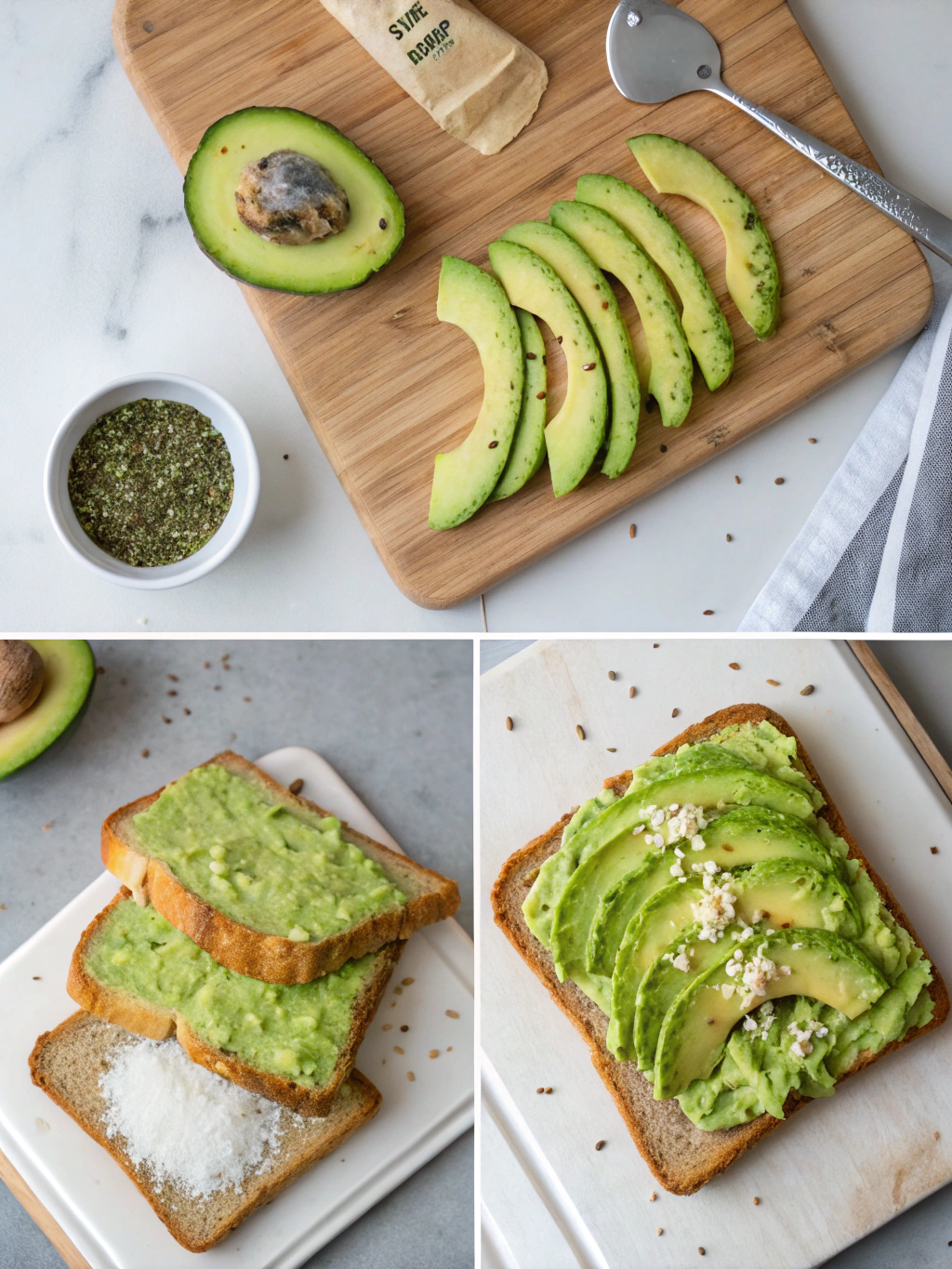 gluten-free avocado toast preparing steps