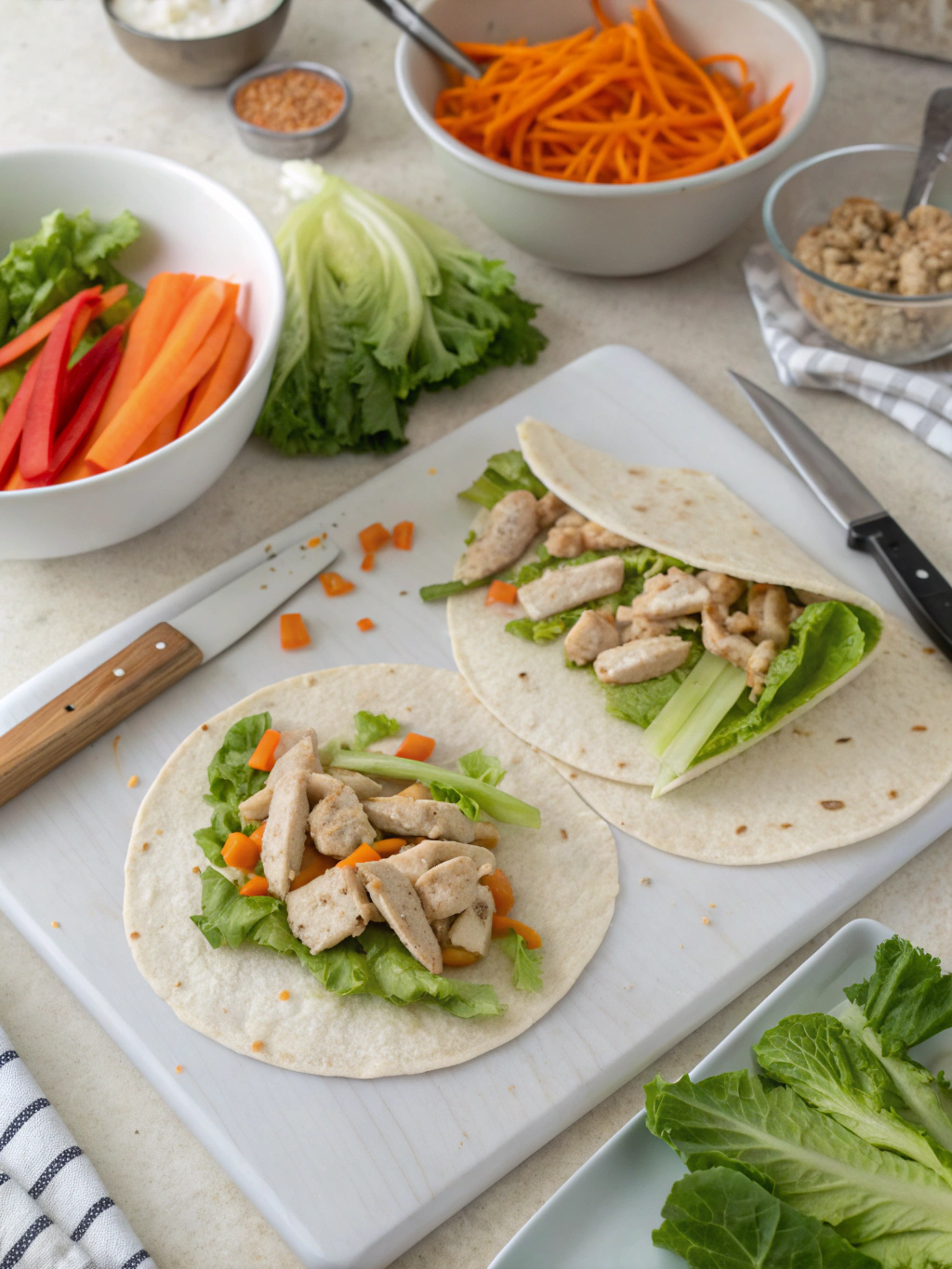gluten-free chicken wraps preparing steps
