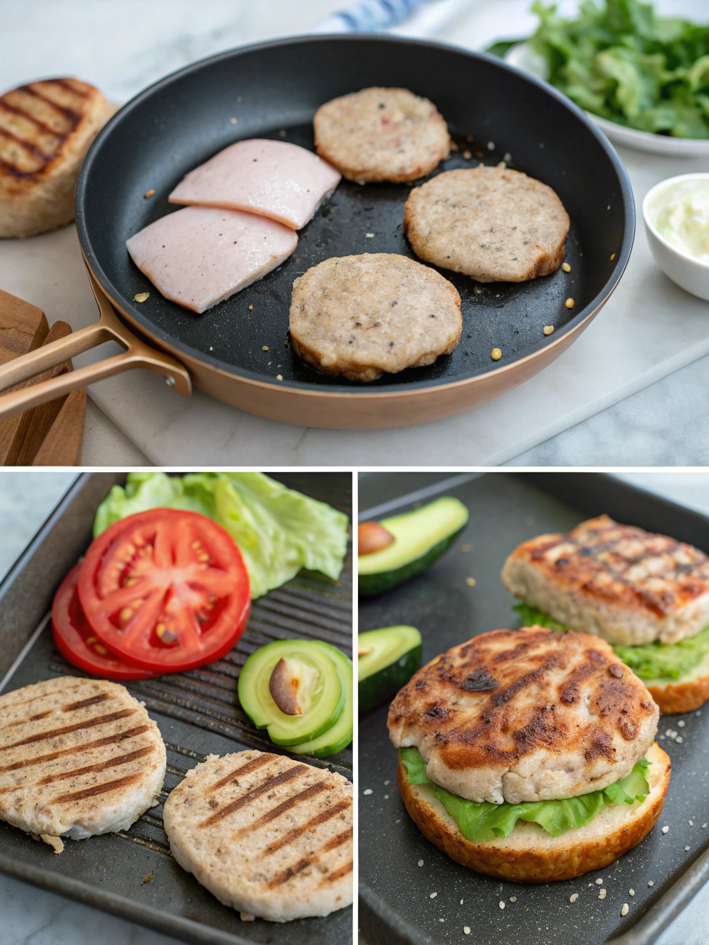 gluten-free turkey burger preparing steps