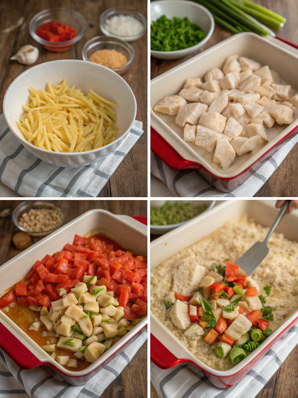 gluten-free chicken casserole preparing steps