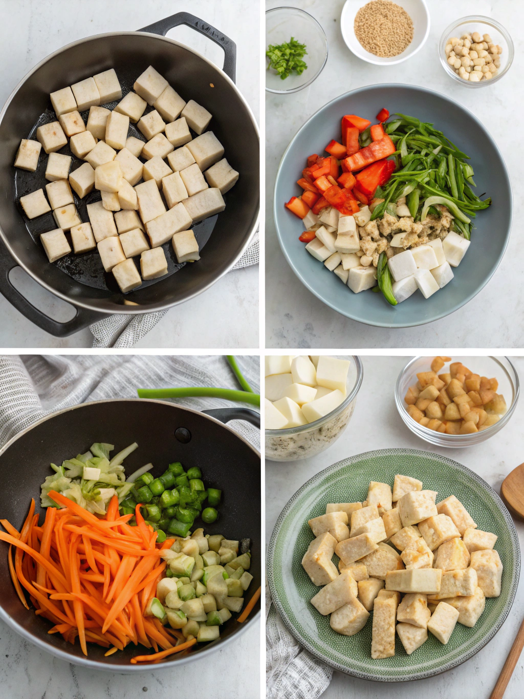 gluten-free tofu stir-fry preparing steps