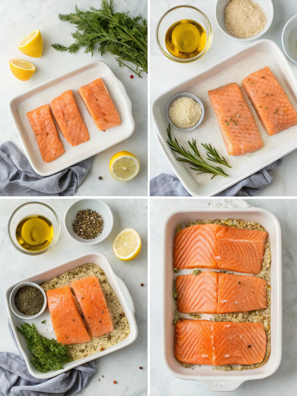 gluten-free baked salmon preparing steps