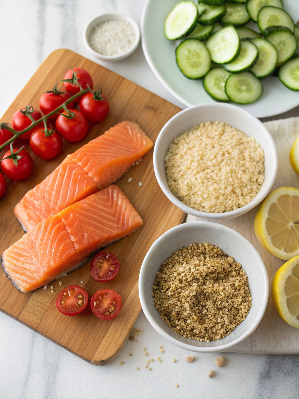 gluten-free salmon quinoa ingredients
