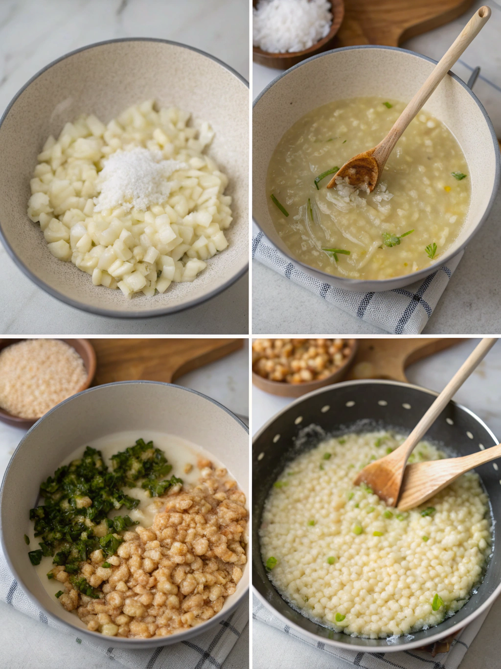 gluten-free risotto preparing steps