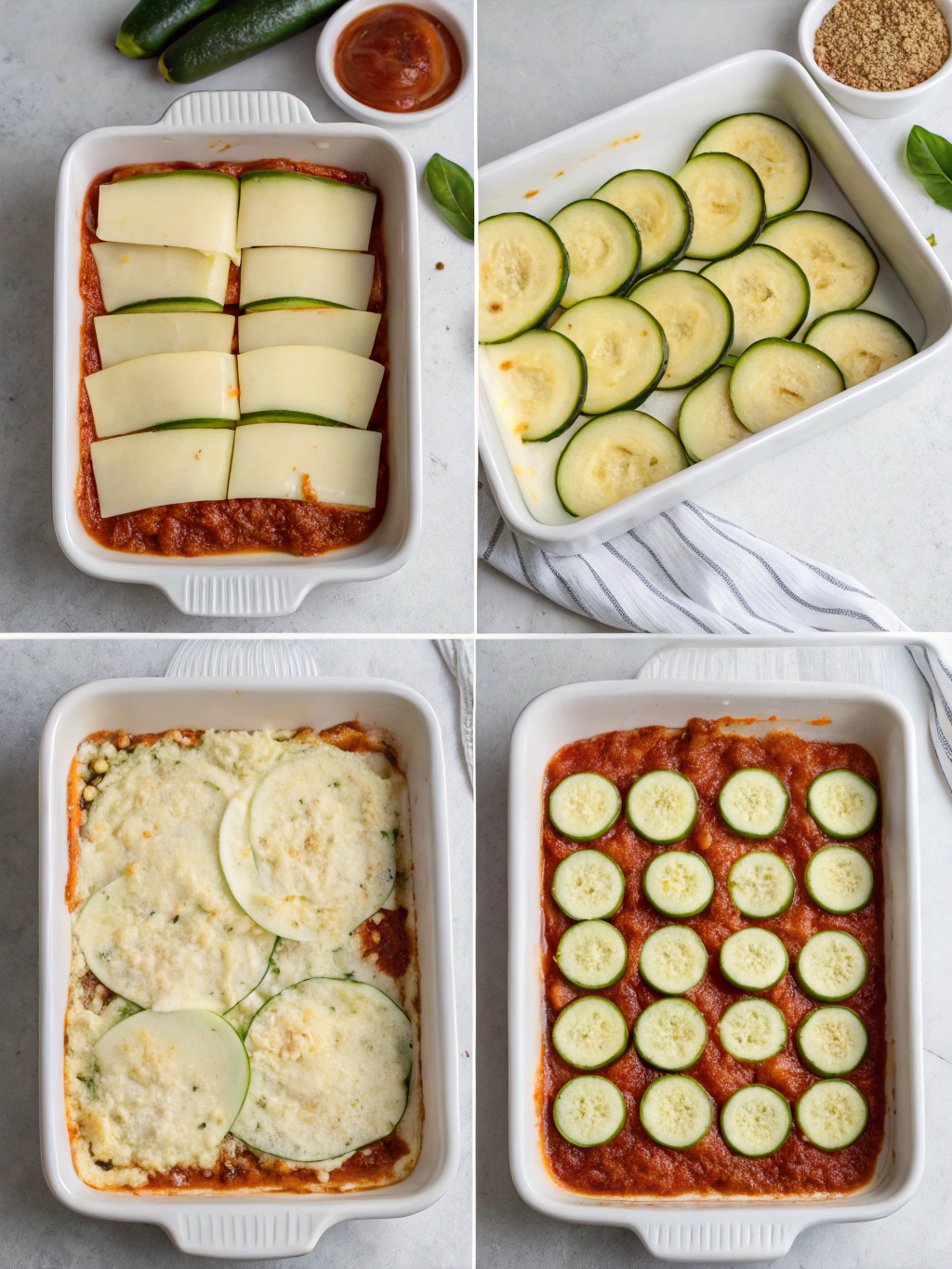 gluten-free zucchini lasagna preparing steps
