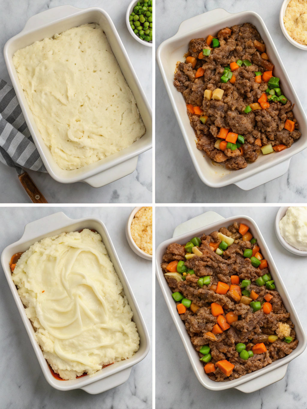 gluten-free shepherd’s pie preparing steps