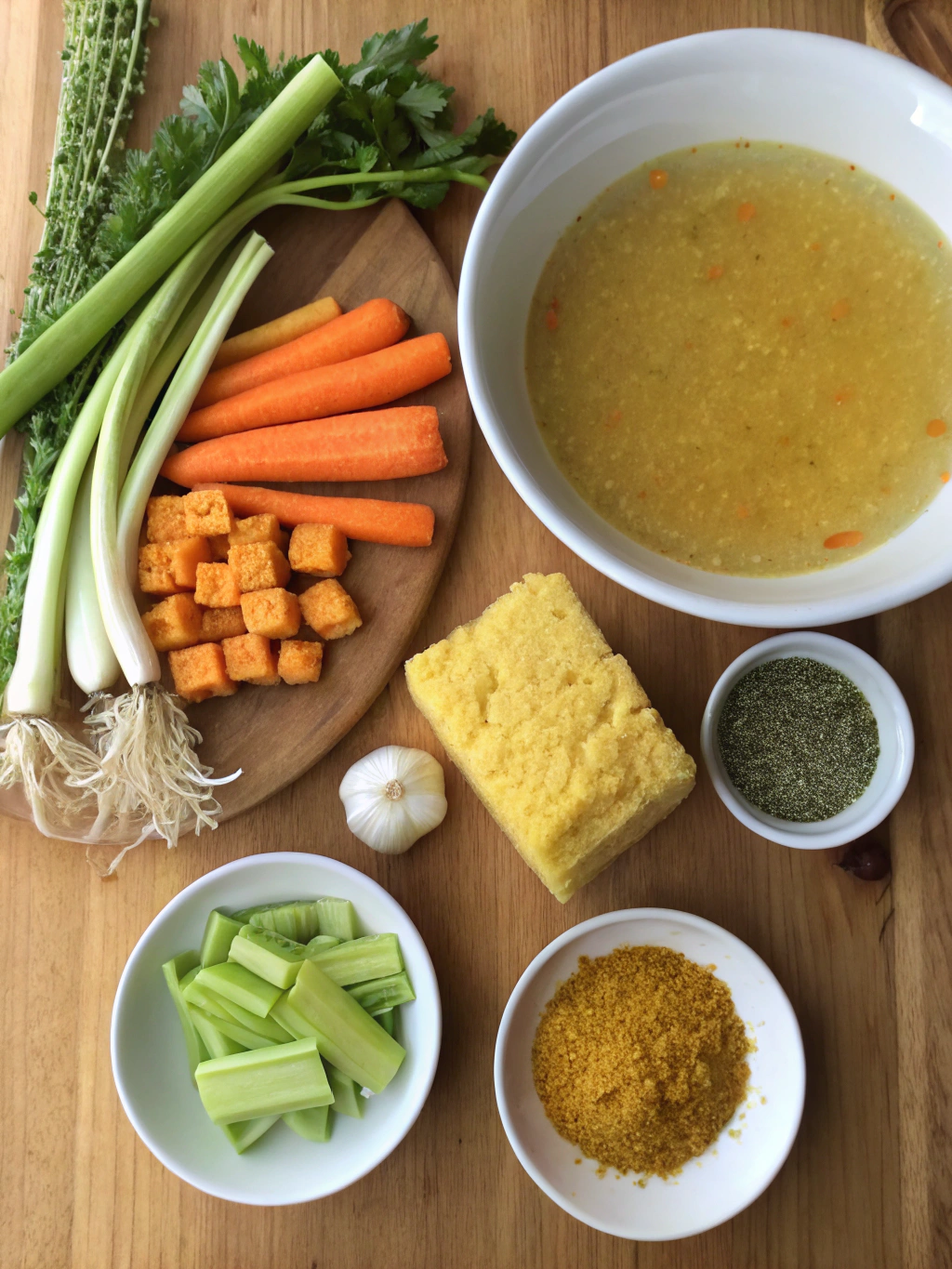gluten-free soup and cornbread ingredients