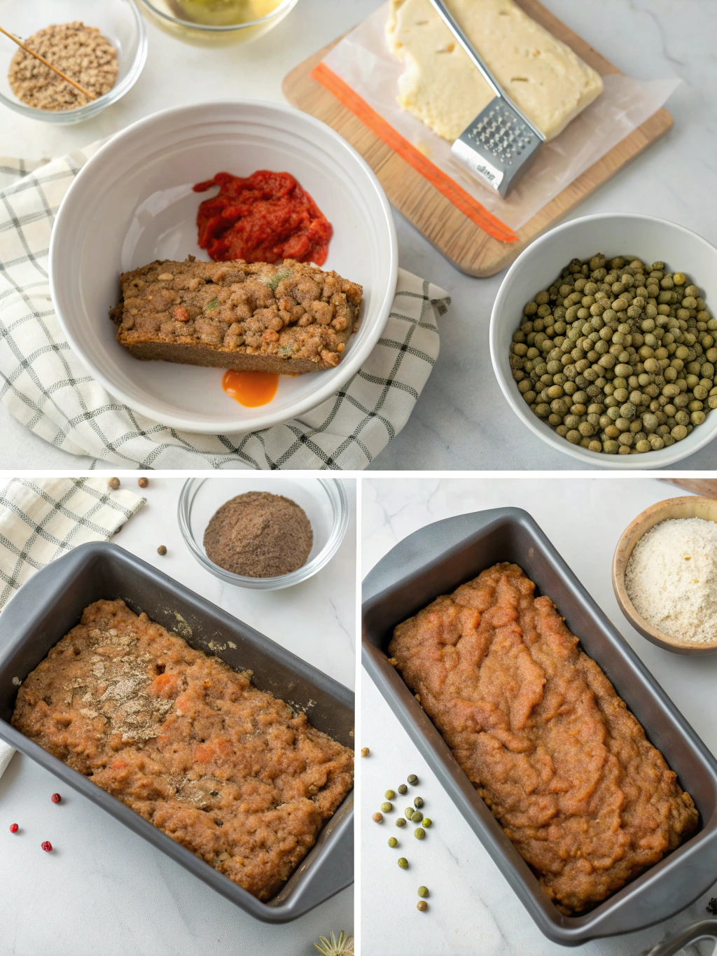 gluten-free lentil loaf preparing steps