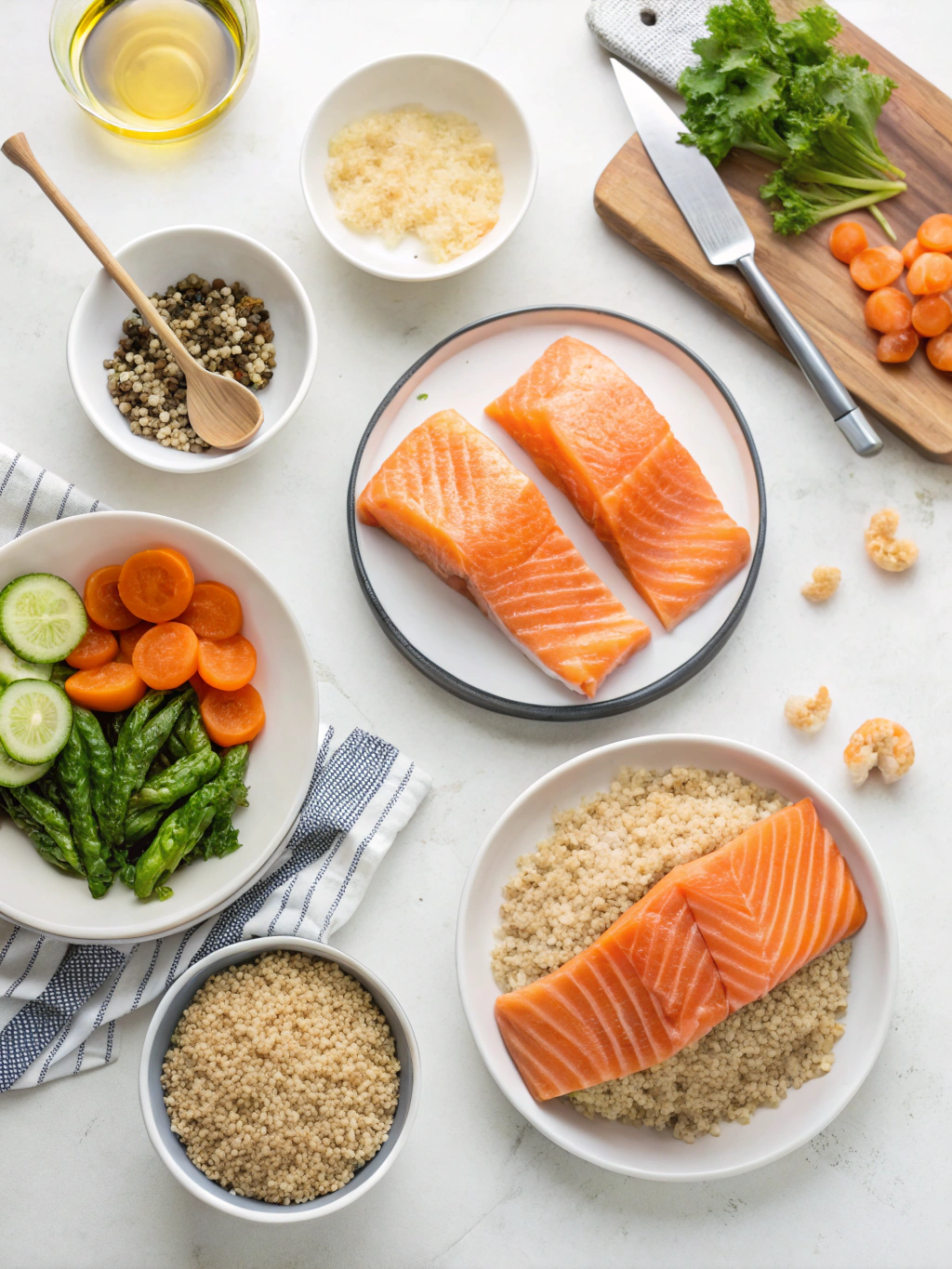 gluten-free salmon quinoa preparing steps