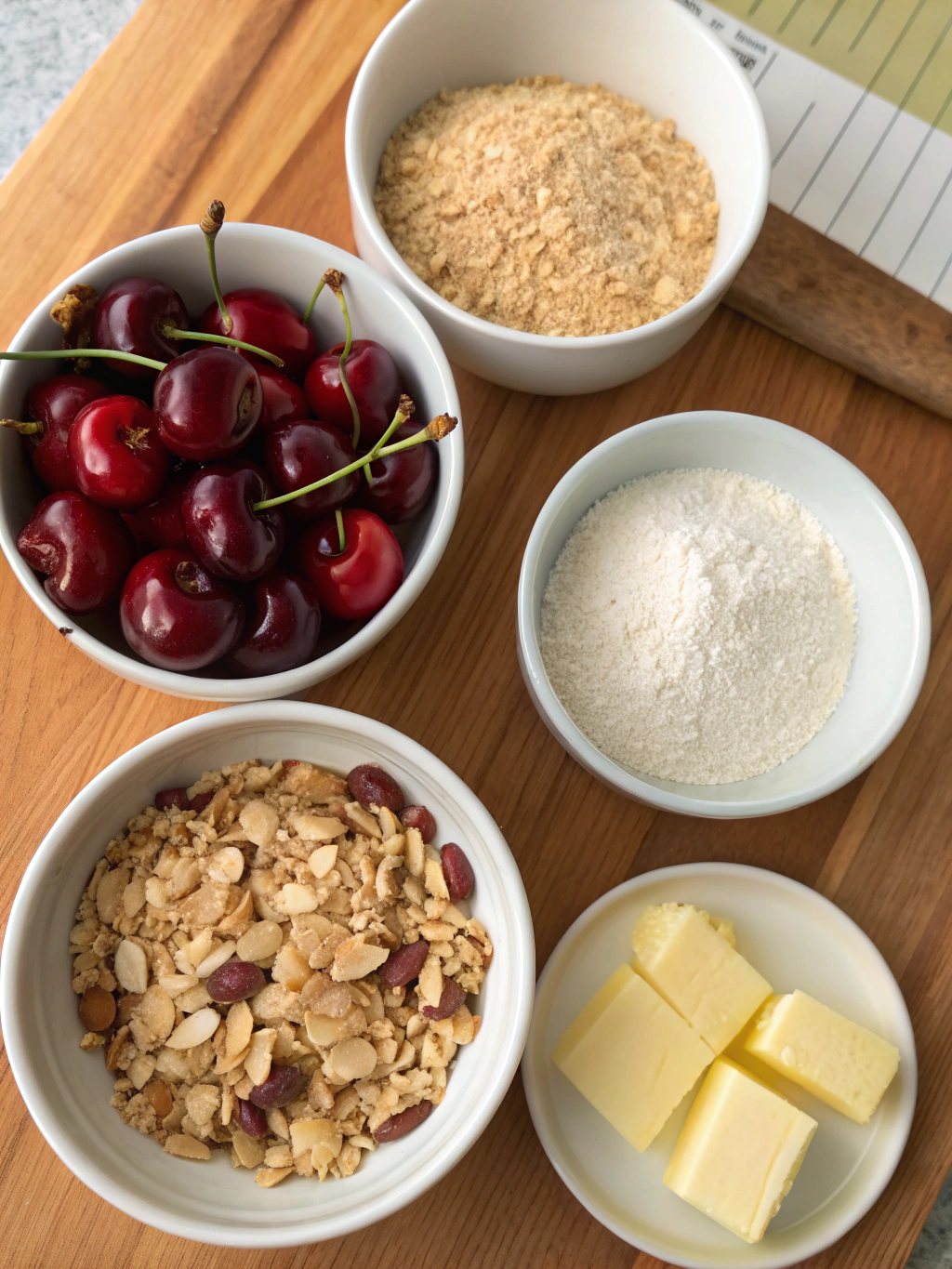 gluten-free cherry crumble ingredients