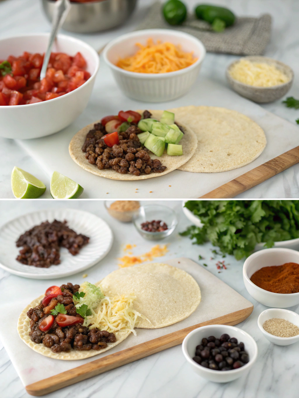 gluten-free black bean tacos preparing steps