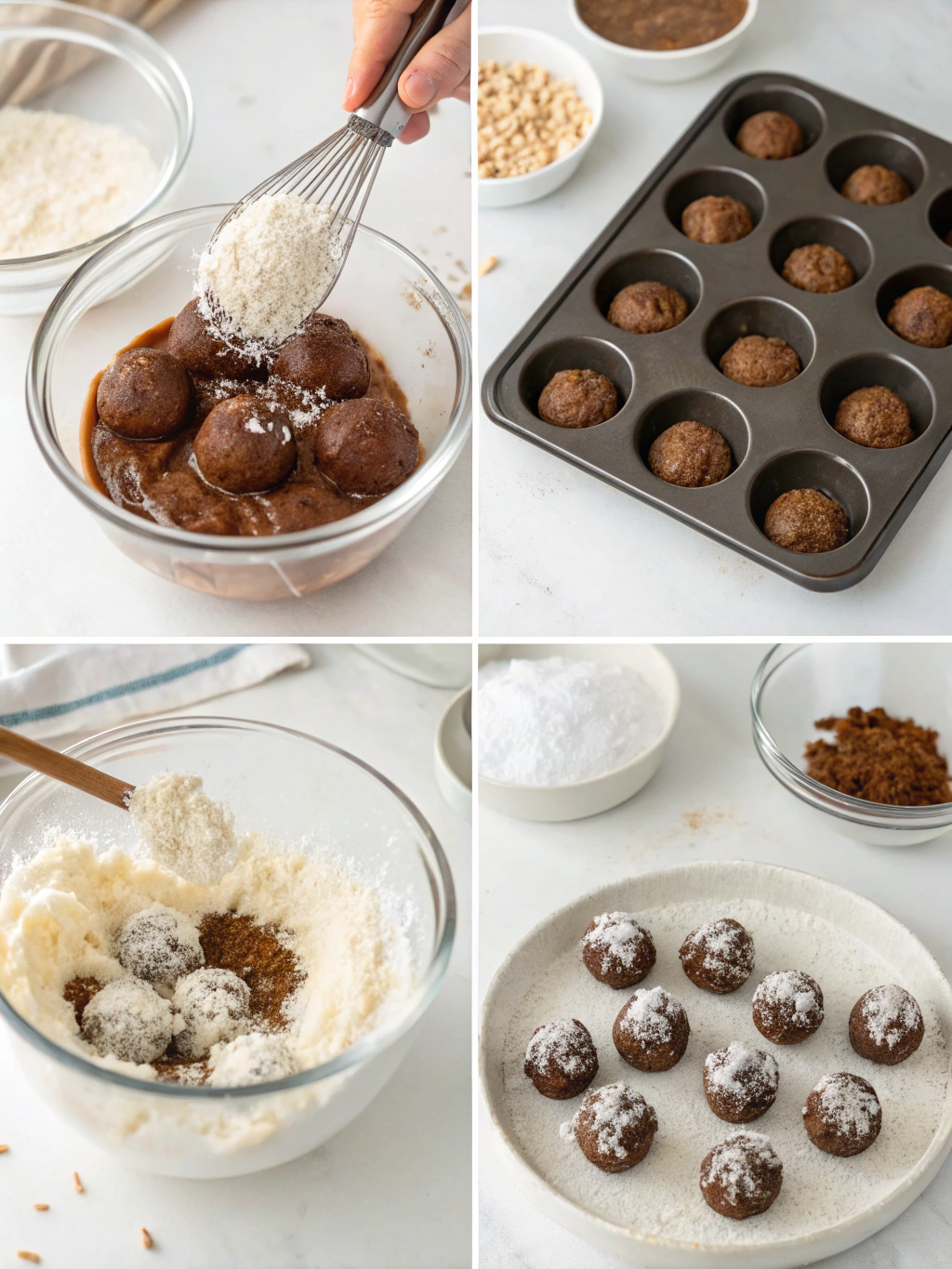 gluten-free coconut chocolate truffles preparing steps
