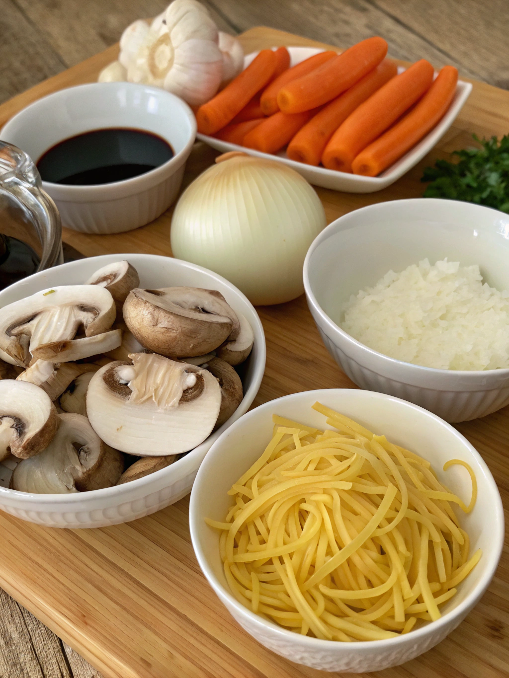 gluten-free mushroom stroganoff ingredients
