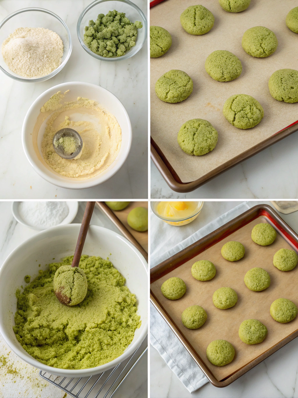 matcha cookies gluten-free preparing steps