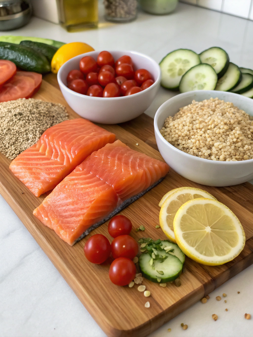 gluten-free salmon quinoa ingredients