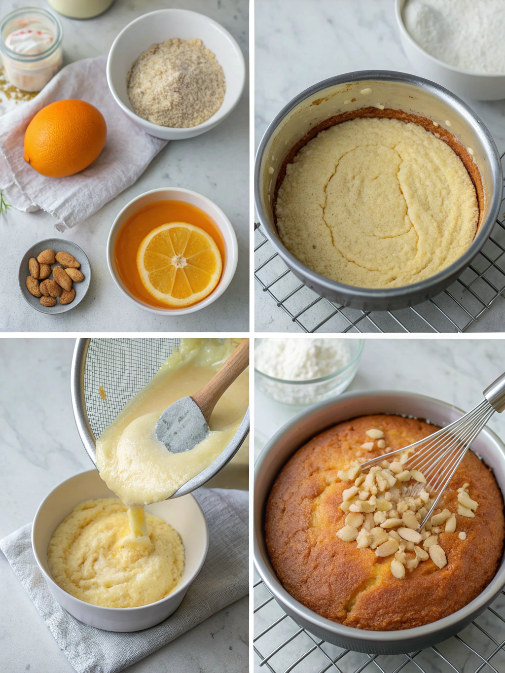 orange almond cake gluten-free preparing steps