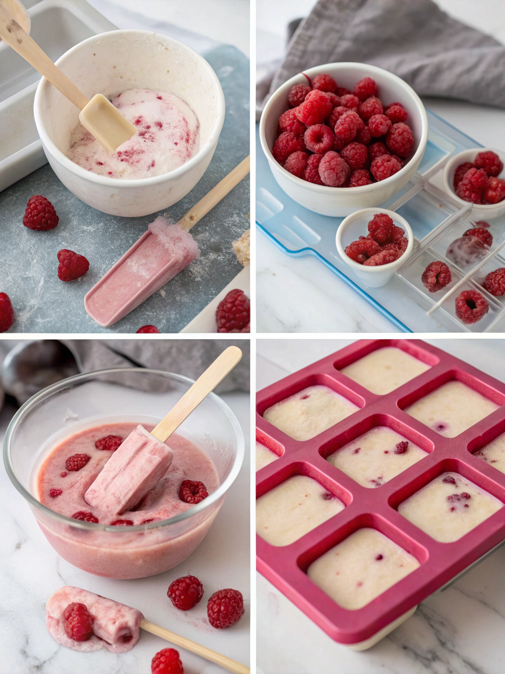 raspberry cream pops gluten-free preparing steps