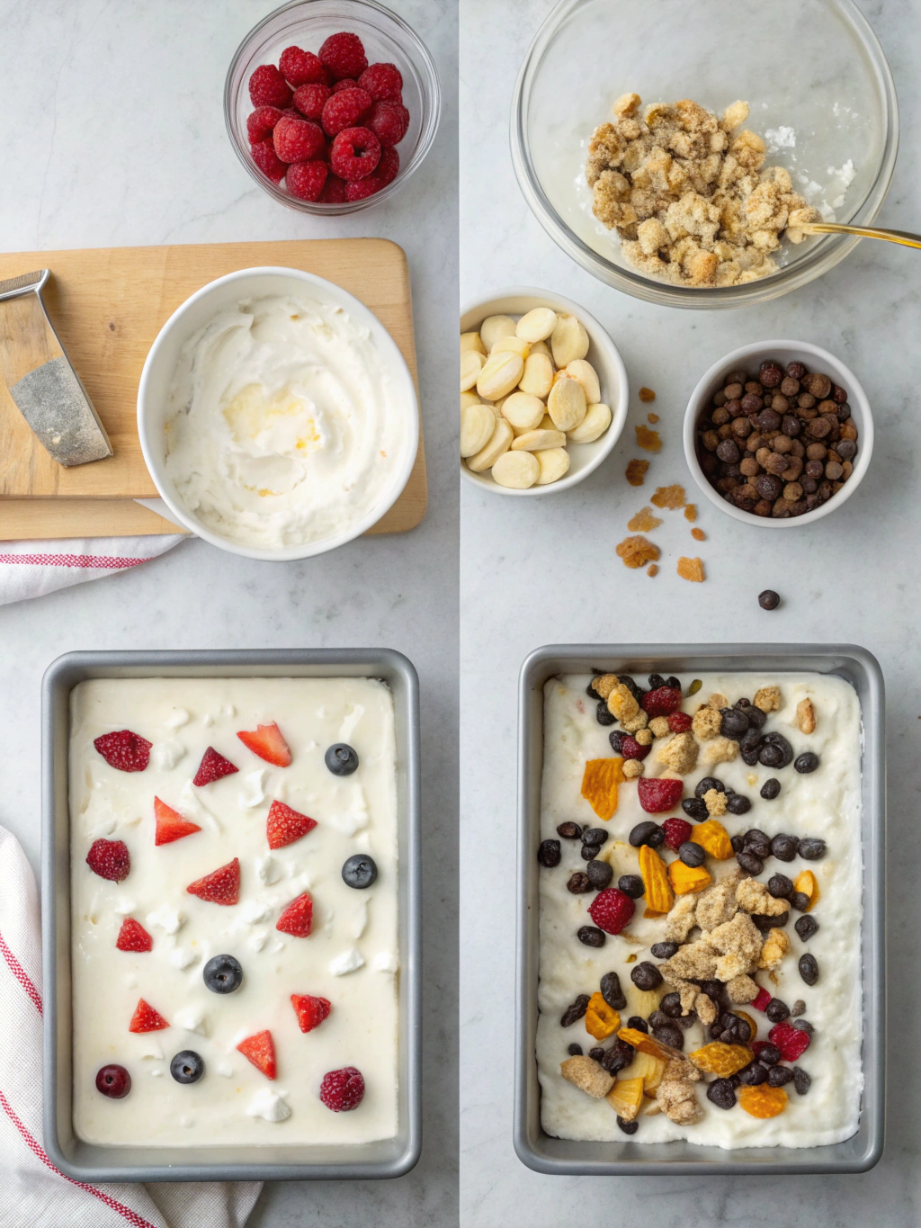 frozen yogurt bark gluten-free preparing steps