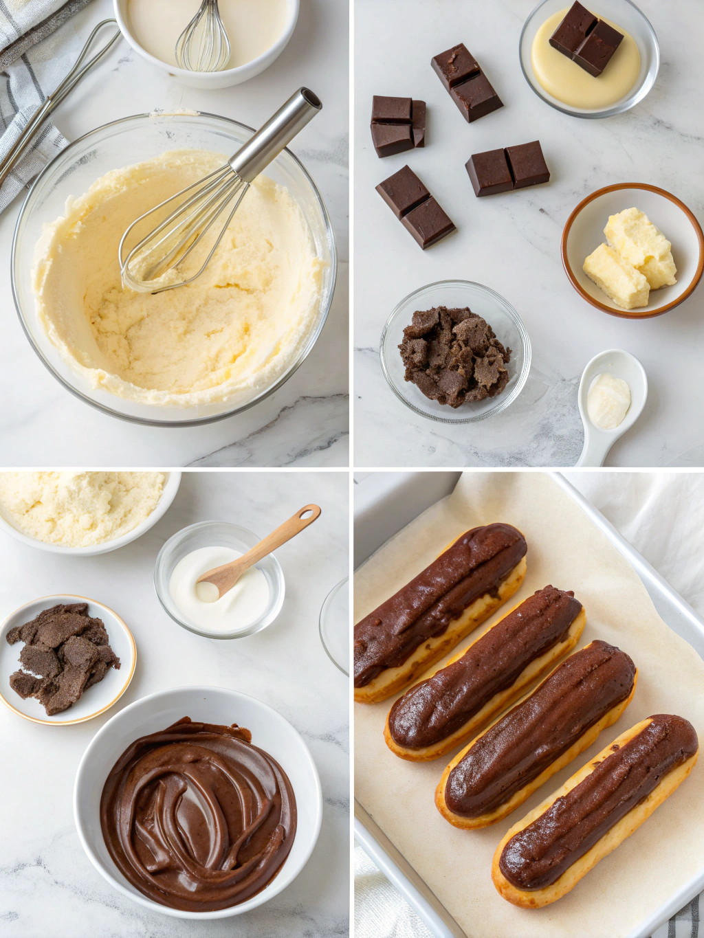chocolate eclairs gluten-free preparing steps