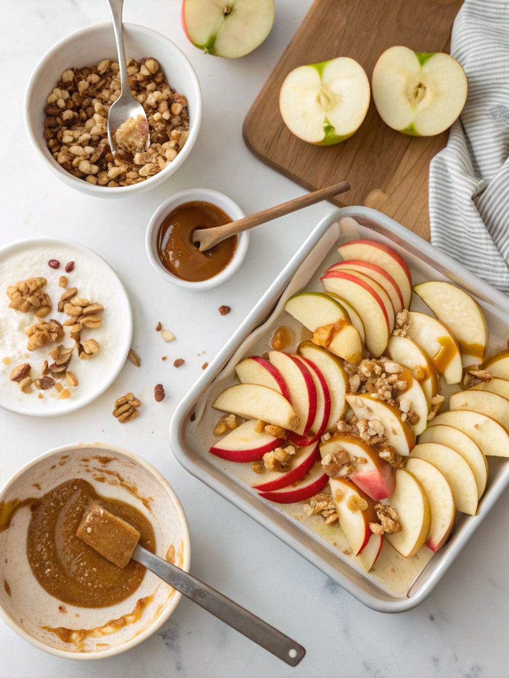 caramel apple nachos gluten-free preparing steps